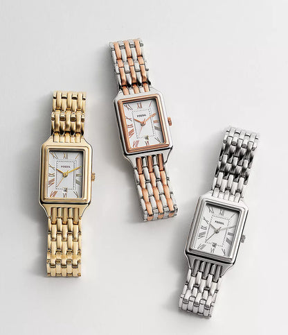 Fossil Raquel Three-Hand Date Gold-Tone Stainless Steel Watch For Women ES5220