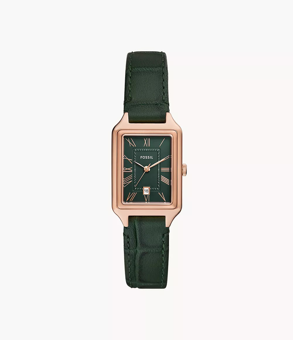 Fossil Raquel Three-Hand Date Green Croco LiteHide™ Leather Watch ES5366 - Shop Authentic Watches(s) from Maybrands - for as low as ₦304000! 