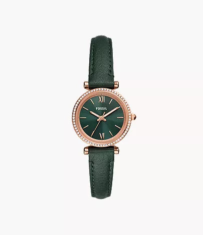 Carlie Three-Hand Green LiteHide™ Leather Watch ES5370 - Shop Authentic (s) from Maybrands - for as low as ₦242000! 