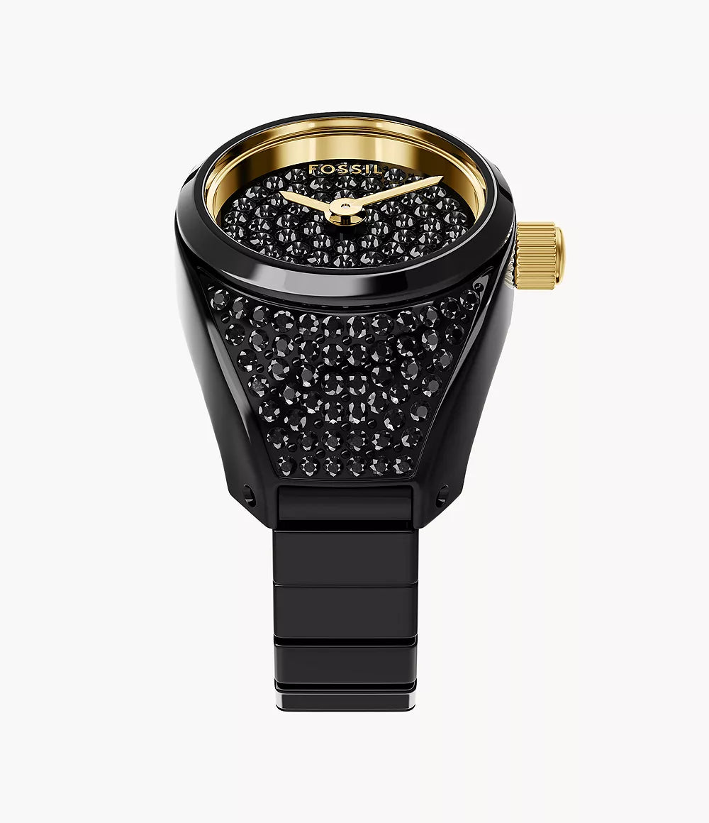 Watch Ring Two-Hand Pavé Black Stainless Steel Watch ES5449 - Shop Authentic FOSWOMWAT(s) from Maybrands - for as low as ₦395500! 