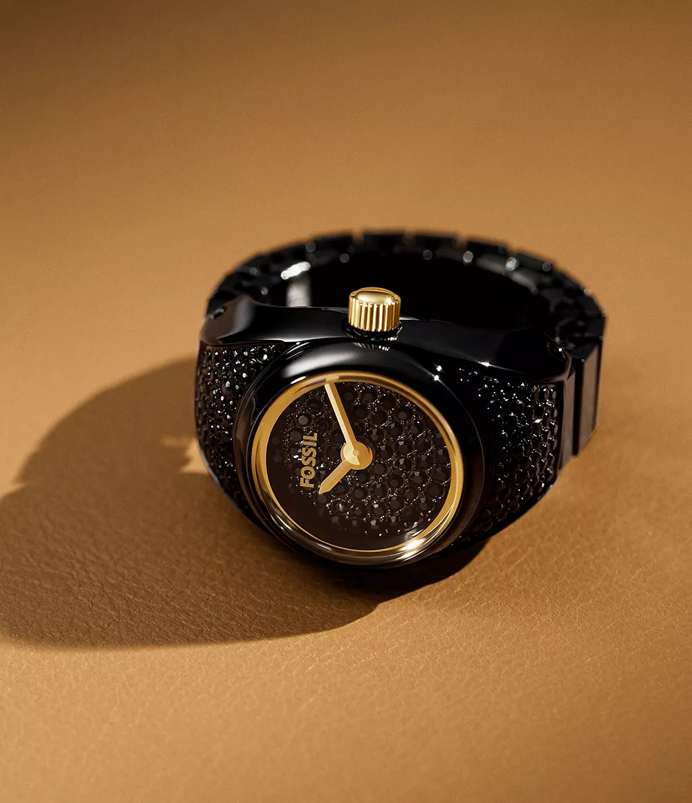 Watch Ring Two-Hand Pavé Black Stainless Steel Watch ES5449 - Shop Authentic FOSWOMWAT(s) from Maybrands - for as low as ₦395500! 