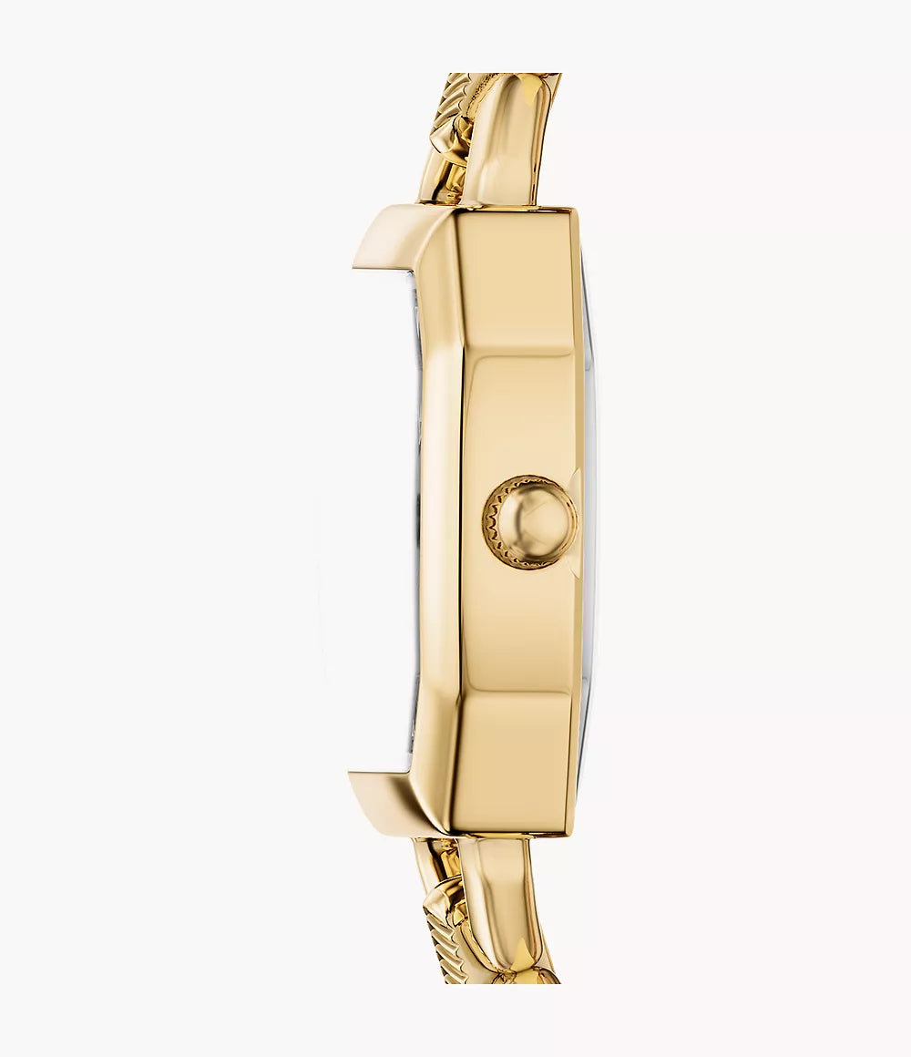 Harlow 22mm Three-Hand Black Leather and Gold-Tone Stainless Steel Watch ES5496 - Shop Authentic FOSWOMWAT(s) from Maybrands - for as low as ₦330000! 