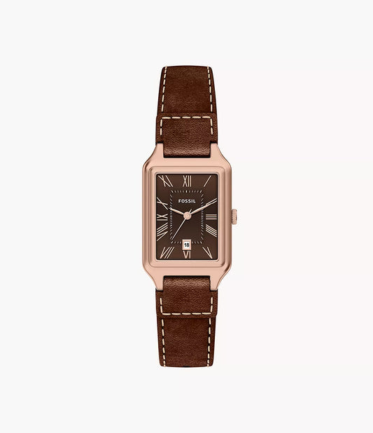 Raquel 23mm Three-Hand Date Brown Leather Watch ES5503 - Shop Authentic FOSWOMWAT(s) from Maybrands - for as low as ₦330000! 
