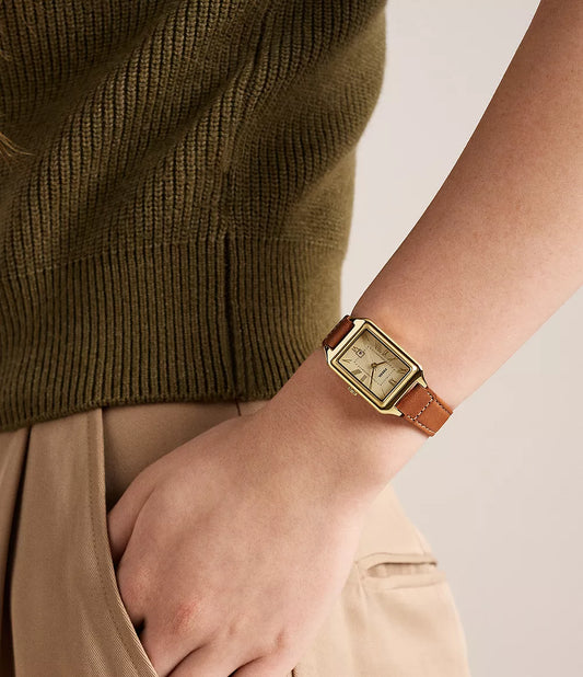 Raquel 23mm Three-Hand Date Medium Brown Leather Watch ES5504 - Shop Authentic FOSWOMWAT(s) from Maybrands - for as low as ₦330000! 