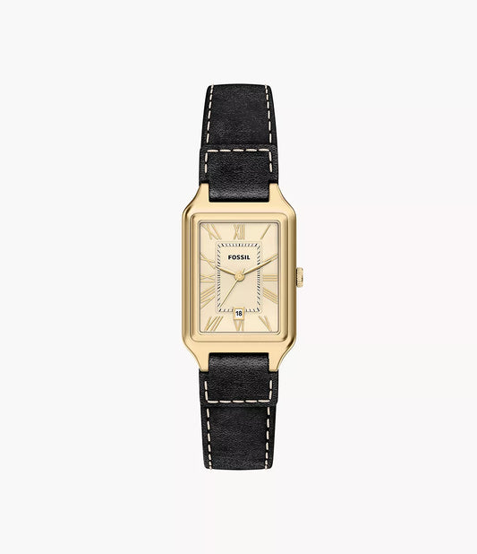 Raquel 23mm Three-Hand Date Black Leather Watch ES5505 - Shop Authentic FOSWOMWAT(s) from Maybrands - for as low as ₦330000! 