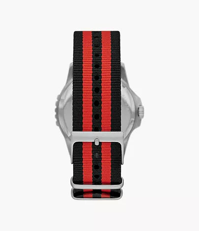 FS5929 - Fossil FB - 01 Three-Hand Black and Red Nylon Watch for Men - Shop Authentic watch(s) from Maybrands - for as low as ₦94500! 