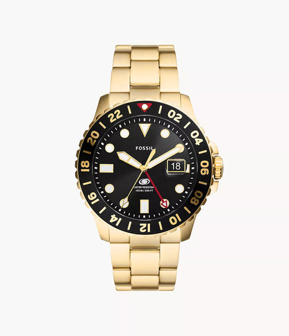 FS5990 - Fossil Blue GMT Gold-Tone Stainless Steel Watch - Shop Authentic Watches(s) from Maybrands - for as low as ₦380000! 