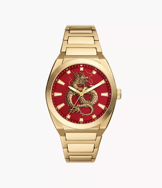 FS6037 - Fossil Everett Three-Hand Gold-Tone Stainless Steel Watch - Shop Authentic watches(s) from Maybrands - for as low as ₦221500! 
