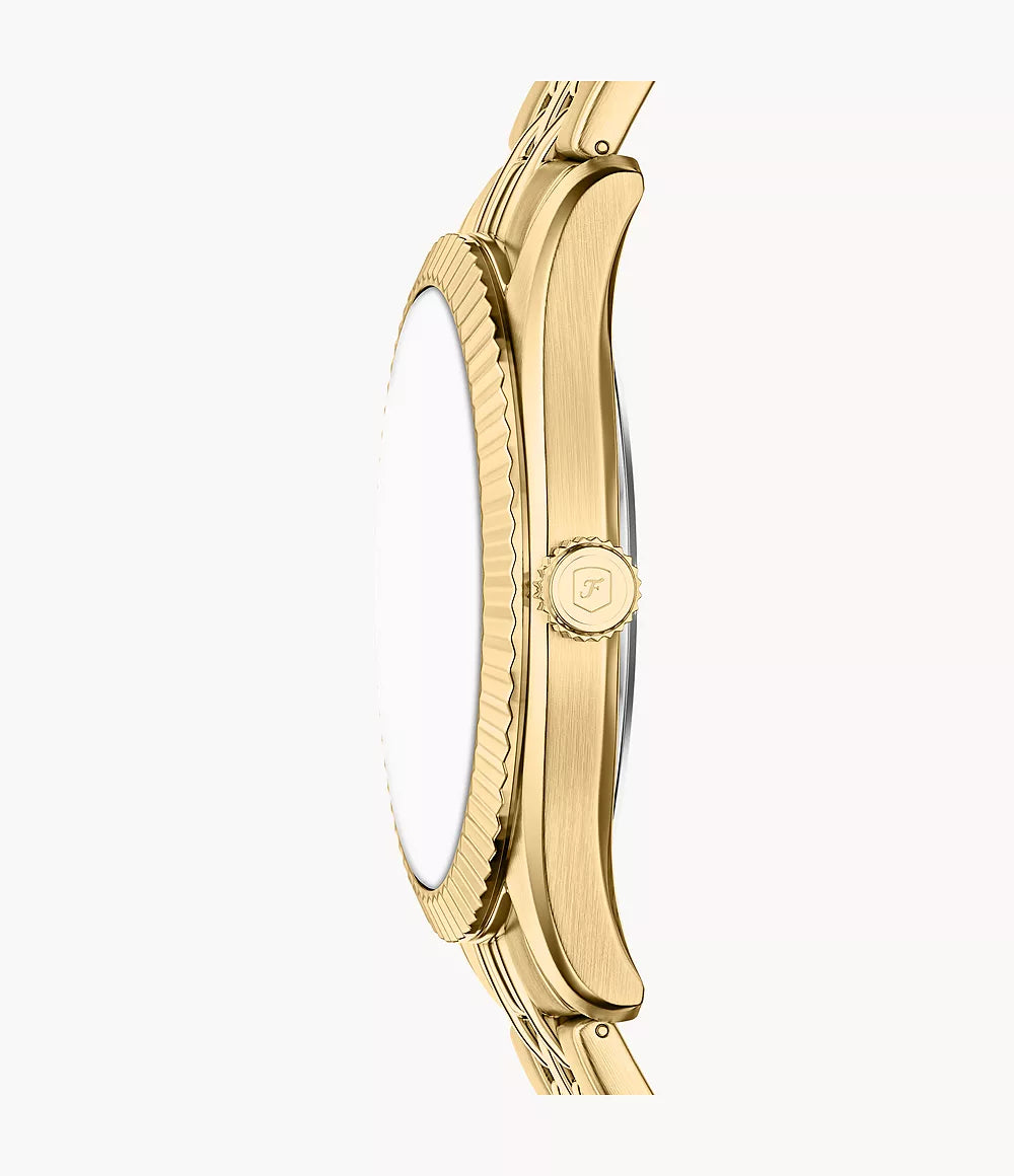 Fs6142 Campbell Three-Hand Day-Date Gold-Tone Stainless Steel Watch FS6142 ...