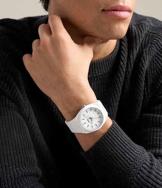 Everett 42mm Three-Hand White Silicone Watch FS6176 - Shop Authentic FOSMENWAT(s) from Maybrands - for as low as ₦213000! 