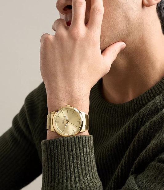 Minimalist 44mm Three-Hand Gold-Tone Stainless Steel Watch FS6181 - Shop Authentic FOSMENWAT(s) from Maybrands - for as low as ₦271500! 