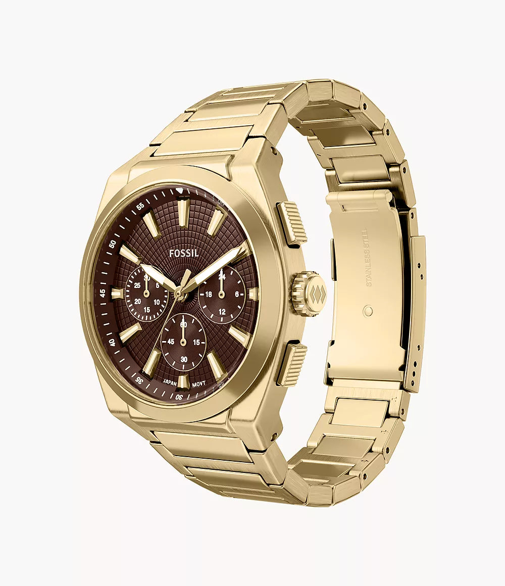 Everett 44mm Chronograph Gold-Tone Stainless Steel Watch FS6184 - Shop Authentic FOSMENWAT(s) from Maybrands - for as low as ₦466500! 