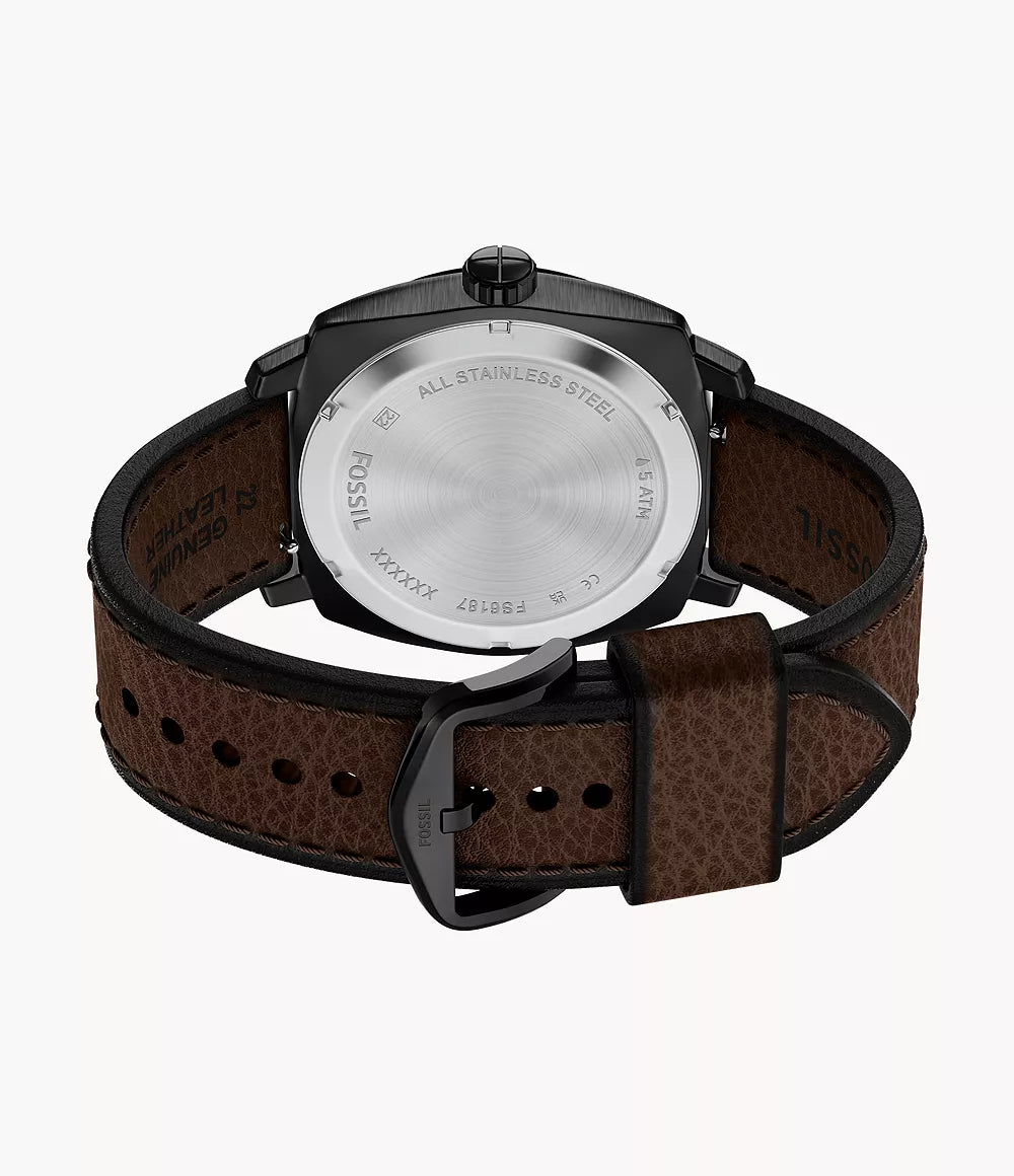 Machine 41mm Three-Hand Date Brown Leather Watch FS6187 - Shop Authentic FOSMENWAT(s) from Maybrands - for as low as ₦369000! 
