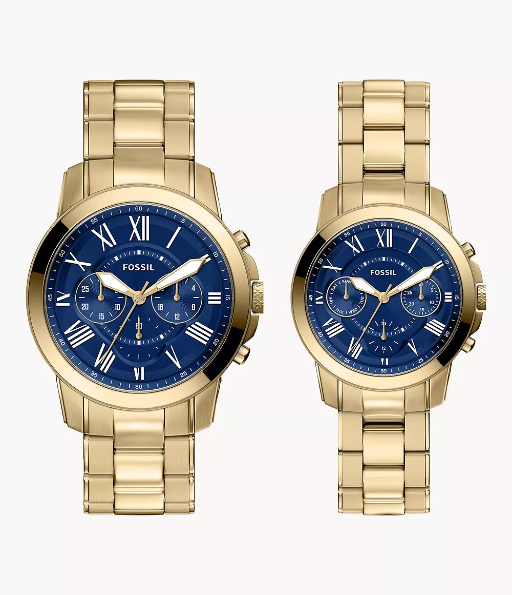 Grant 44mm Chronograph Gold-Tone Stainless Steel Watch Set FS6200SET - Shop Authentic FOSMENSET(s) from Maybrands - for as low as ₦798500! 