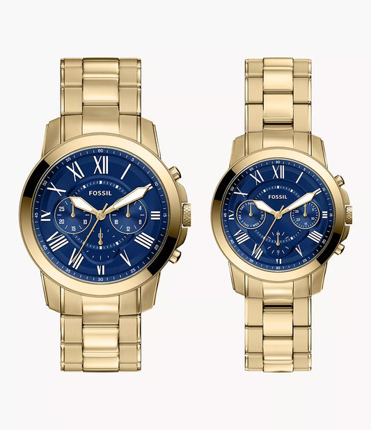 Grant 44mm Chronograph Gold-Tone Stainless Steel Watch Set FS6200SET - Shop Authentic FOSMENSET(s) from Maybrands - for as low as ₦798500! 