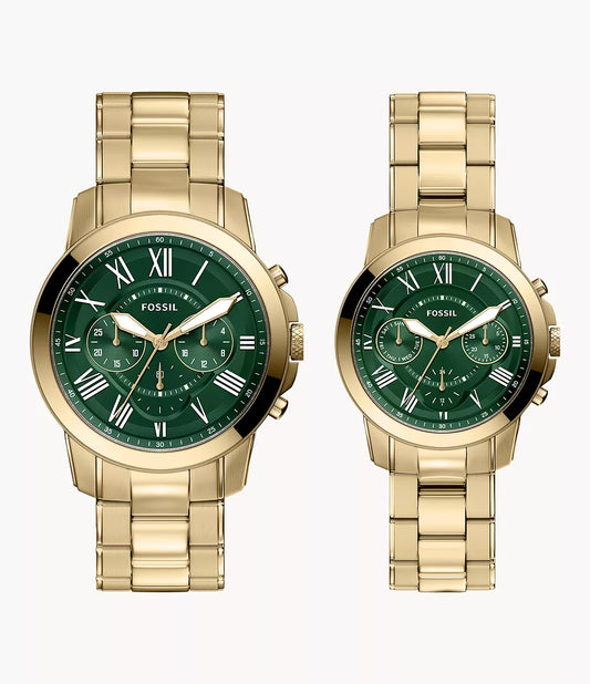 Grant 44mm Chronograph Gold-Tone Stainless Steel Watch Set FS6201SET - Shop Authentic FOSMENSET(s) from Maybrands - for as low as ₦798500! 
