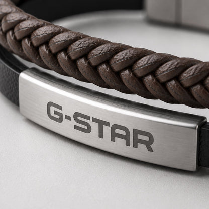 G-Star Tether02P Silver and Black Leather Bracelet GSJ.109.02 - Shop Authentic GSTMENBRA(s) from Maybrands - for as low as ₦82500! 