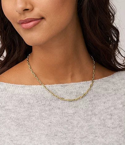 JA7209710-Fossil Heritage D-Link Gold-Tone Brass Anchor Chain Necklace for Women - Shop Authentic necklace(s) from Maybrands - for as low as ₦101500! 