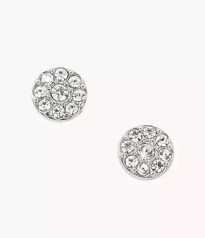 JF00828040-Fossil Sadie Disc Silver-Tone Stainless Steel Stud Earrings for Women - Shop Authentic earrings(s) from Maybrands - for as low as ₦54500! 