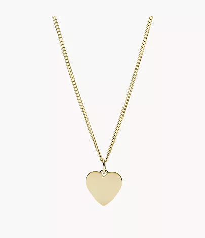 JF03080710-Fossil Drew Heart Gold-Tone Stainless Steel Necklace for Women - Shop Authentic necklace(s) from Maybrands - for as low as ₦70500! 
