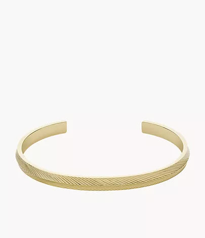 JF04117710-Fossil Harlow Linear Texture Gold-Tone Stainless Steel Bangle Bracelet for Women - Shop Authentic bracelet(s) from Maybrands - for as low as ₦86000! 
