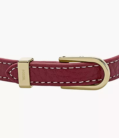 JF04232710-Fossil Heritage D-Link Red Leather Strap Bracelet for Women - Shop Authentic bracelets(s) from Maybrands - for as low as ₦54000! 