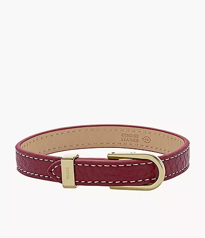 JF04232710-Fossil Heritage D-Link Red Leather Strap Bracelet for Women - Shop Authentic bracelets(s) from Maybrands - for as low as ₦54000! 