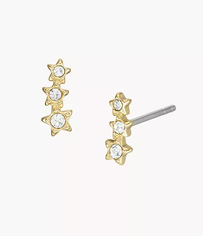 JF04241710-Fossil Sadie Under the Stars Gold-Tone Stainless Steel Climber Earrings for Women - Shop Authentic earrings(s) from Maybrands - for as low as ₦36000! 