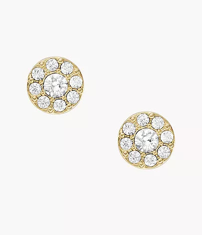 JF04375710 - Fossil Sadie All Stacked Up Gold-Tone Stainless Steel Stud Earrings For Women - Shop Authentic earrings(s) from Maybrands - for as low as ₦56000! 