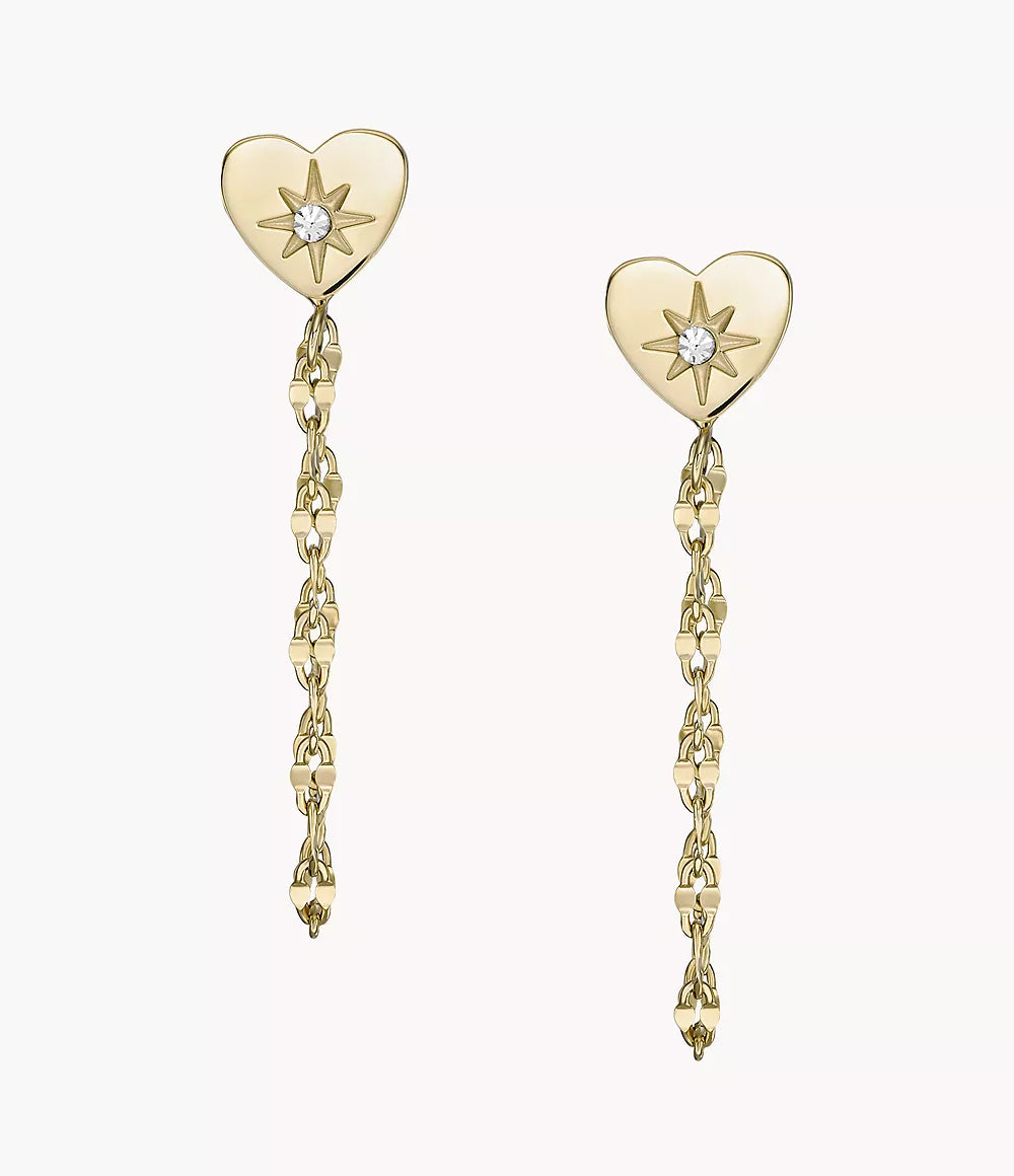 Fossil All Stacked Up Gold-Tone Stainless Steel Front to Back Earrings JF04378710 - Shop Authentic Earrings(s) from Maybrands - for as low as ₦95500! 