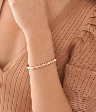 JF04394791 -Fossil Sadie Shine Bright Rose Gold-Tone Stainless Steel Bangle Bracelet For Women - Shop Authentic bracelet(s) from Maybrands - for as low as ₦93000! 