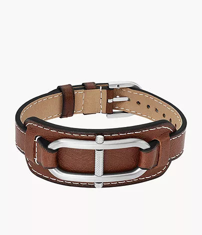 JF04398040-Fossil Heritage D-Link Medium Brown Unisex Leather Strap Bracelet - Shop Authentic bracelets(s) from Maybrands - for as low as ₦103500! 