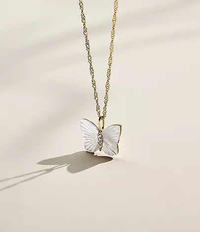 JF04424710-Fossil Radiant Wings White Mother of Pearl Butterfly Chain Necklace for Women - Shop Authentic necklaces(s) from Maybrands - for as low as ₦113000! 