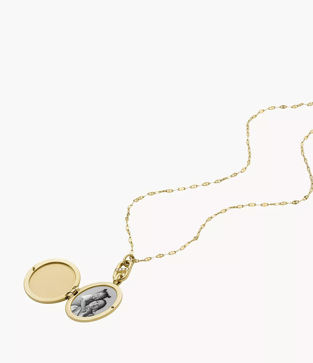 Fossil Heritage Locket Collection Gold-Tone Stainless Steel Chain Necklace JF04426710 - Shop Authentic necklaces(s) from Maybrands - for as low as ₦137000! 