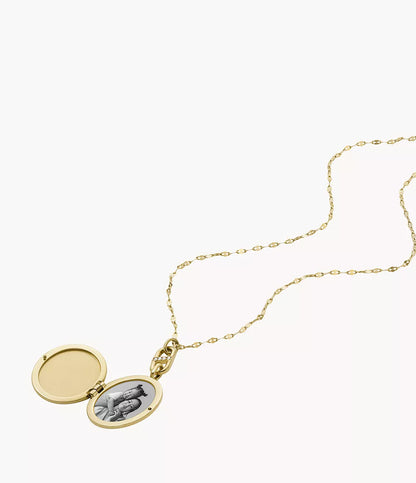 Fossil Heritage Locket Collection Gold-Tone Stainless Steel Chain Necklace JF04426710 - Shop Authentic necklaces(s) from Maybrands - for as low as ₦137000! 