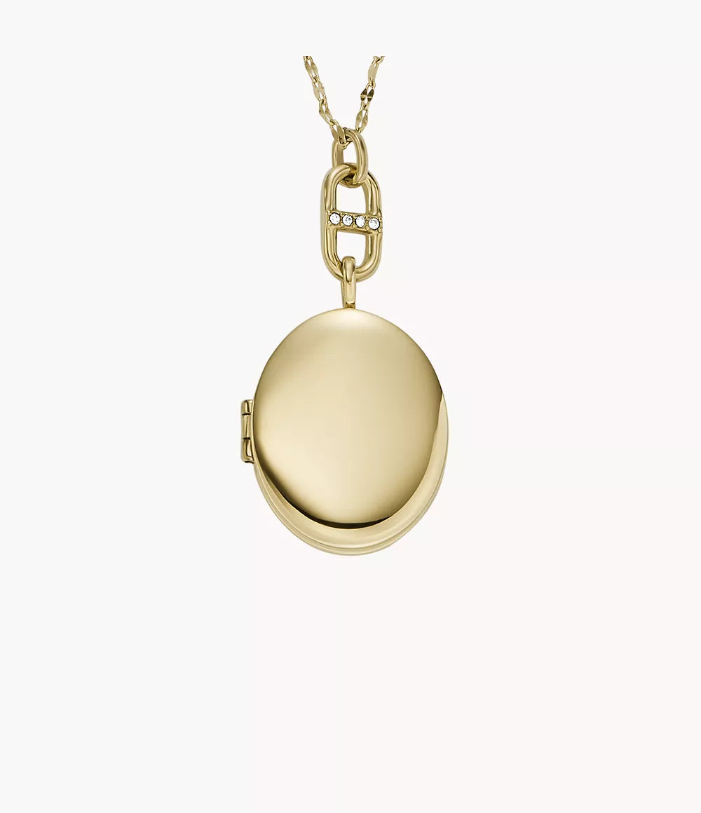 Fossil Heritage Locket Collection Gold-Tone Stainless Steel Chain Necklace JF04426710 - Shop Authentic necklaces(s) from Maybrands - for as low as ₦137000! 