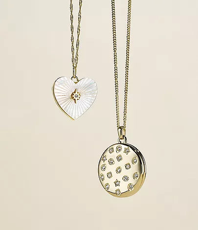 JF04430710 - Fossil Sutton Locket Collection White Mother-of-Pearl Chain Heart Necklace For Women - Shop Authentic necklace(s) from Maybrands - for as low as ₦154500! 