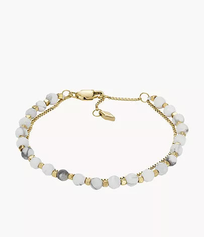 JF04443710 - Fossil All Stacked Up Howlite Chain Beaded Bracelet For Women - Shop Authentic bracelet(s) from Maybrands - for as low as ₦68000! 