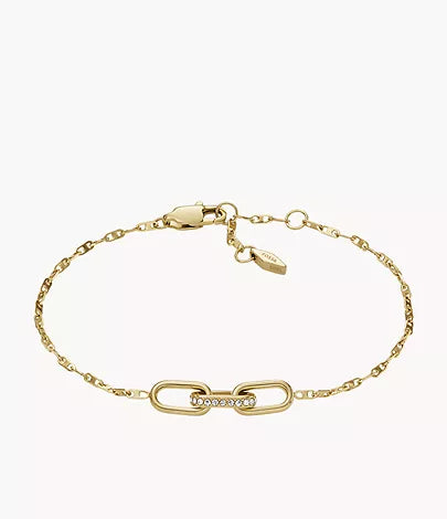 JF04525710-Fossil Heritage D-Link Gold-Tone Stainless Steel Chain Bracelet for Women - Shop Authentic bracelet(s) from Maybrands - for as low as ₦93500! 