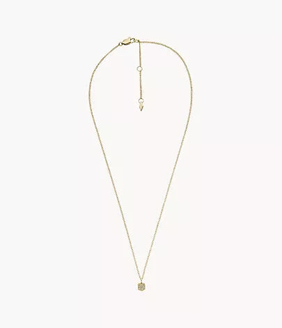 JF04530710-Fossil Heritage Crest Gold-Tone Stainless Steel Chain Necklace for Women - Shop Authentic necklaces(s) from Maybrands - for as low as ₦65500! 