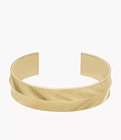 JF04535710 - Fossil Harlow Linear Texture Gold-Tone Stainless Steel Cuff Bracelet - Shop Authentic bracelets(s) from Maybrands - for as low as ₦141000! 