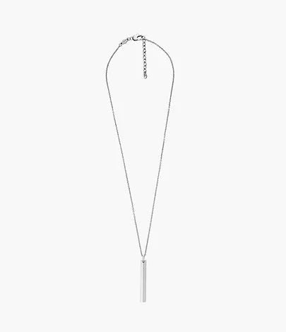 JF04564040-Fossil Harlow Linear Texture Stainless Steel Chain Necklace for Men - Shop Authentic necklaces(s) from Maybrands - for as low as ₦109500! 