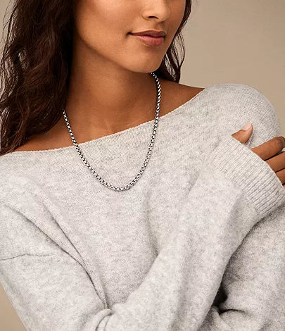 JF04576040 - Fossil All Stacked Up Stainless Steel Chain Unisex Necklace - Shop Authentic necklace(s) from Maybrands - for as low as ₦93000! 