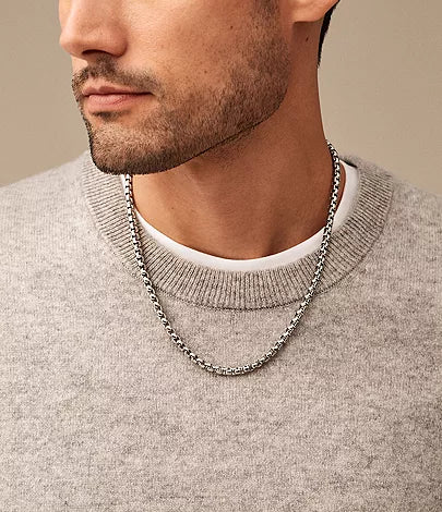 JF04576040 - Fossil All Stacked Up Stainless Steel Chain Unisex Necklace - Shop Authentic necklace(s) from Maybrands - for as low as ₦93000! 