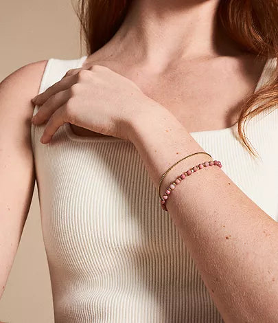 JF04682710 - Fossil All Stacked Up Pink Rhodochrosite Multi-Strand Bracelet For Women - Shop Authentic bracelet(s) from Maybrands - for as low as ₦68000! 