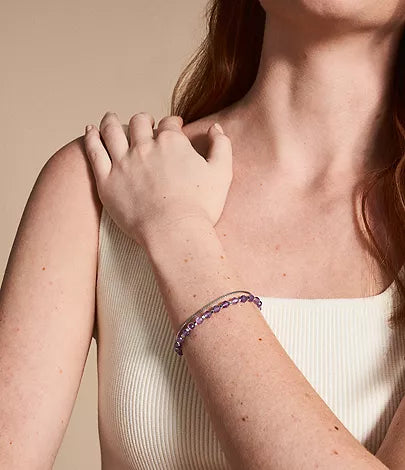 JF04685040 - Fossil All Stacked Up Purple Amethyst Multi-Strand Bracelet For Women - Shop Authentic bracelet(s) from Maybrands - for as low as ₦68000! 
