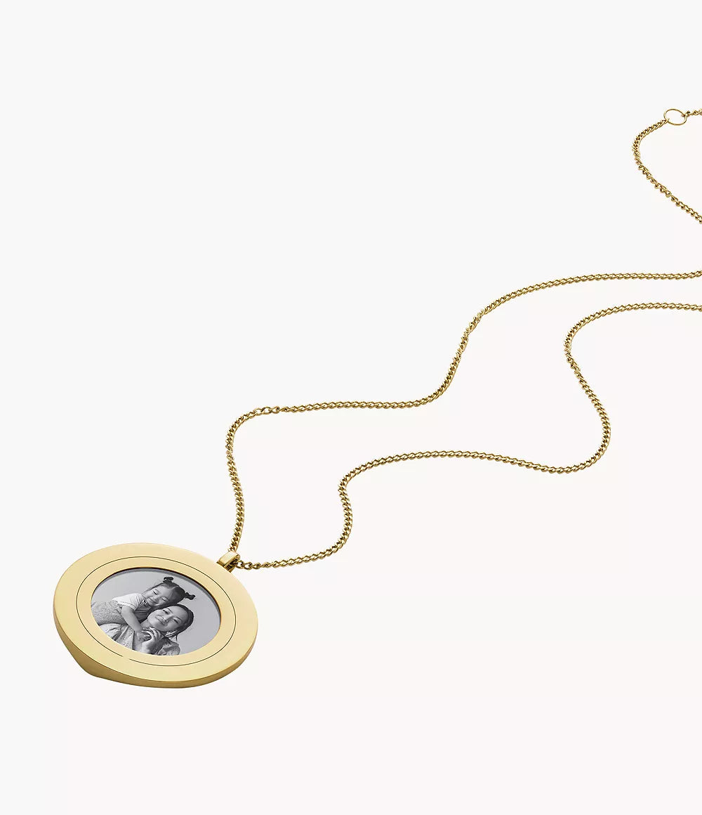 Fossil Harlow Locket Collection Gold-Tone Stainless Steel Pendant Necklace JF04738710 - Shop Authentic necklaces(s) from Maybrands - for as low as ₦151000! 