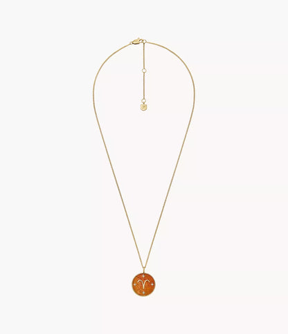 Aries Written in the Stars Gold-Tone Stainless Steel Red Carnelian Pendant Necklace JF04838710 - Shop Authentic necklace(s) from Maybrands - for as low as ₦163000! 