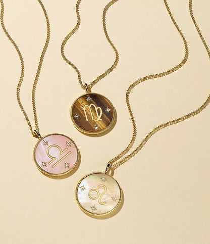 Virgo Sutton Zodiac Gold-Tone Stainless Steel Tiger's Eye Pendant Necklace JF04843710 - Shop Authentic FOSWOMNEC(s) from Maybrands - for as low as ₦114100! 