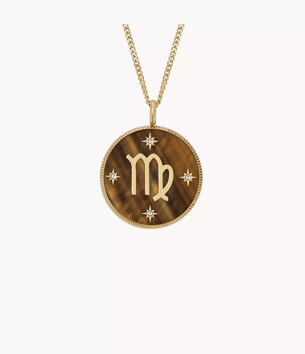 Virgo Sutton Zodiac Gold-Tone Stainless Steel Tiger's Eye Pendant Necklace JF04843710 - Shop Authentic FOSWOMNEC(s) from Maybrands - for as low as ₦114100! 